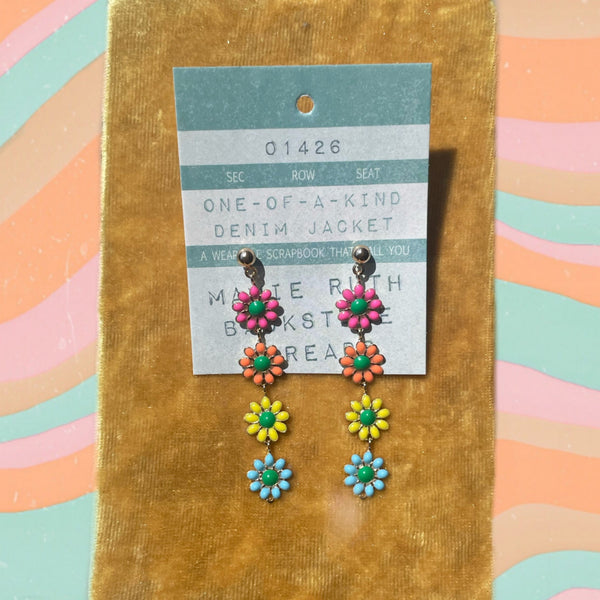 Rainbow Floral Dangle earrings
