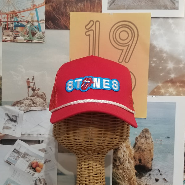 Bright Red Rolling Stones Trucker Hat
