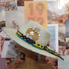 Mint Green Sequin Cancer Hat with Woven Aplique