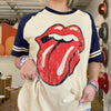 Distressed Kiss Rolling Stones Tee