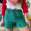 Embroidered Clover Ruffle Shorts