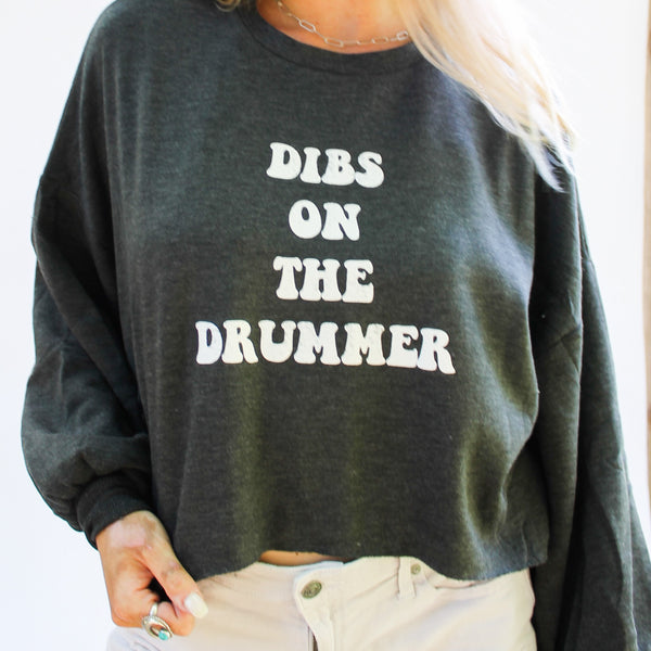 Dibs On The Drummer Charcoal Bubble Sweat WSL